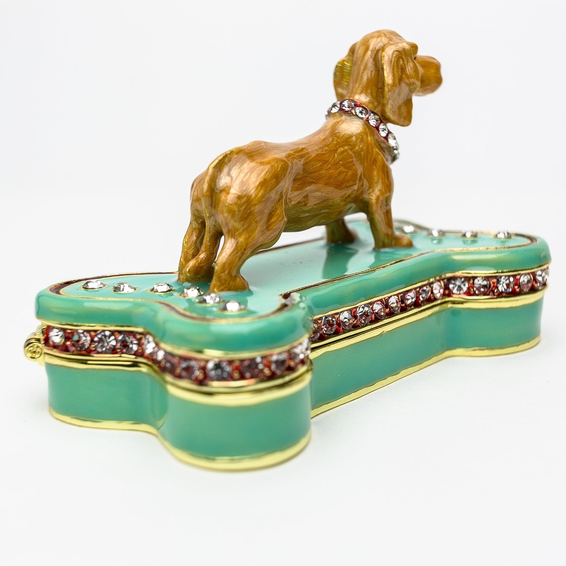 Dachshund Dog Sitting on Bone trinket box Keren Kopal