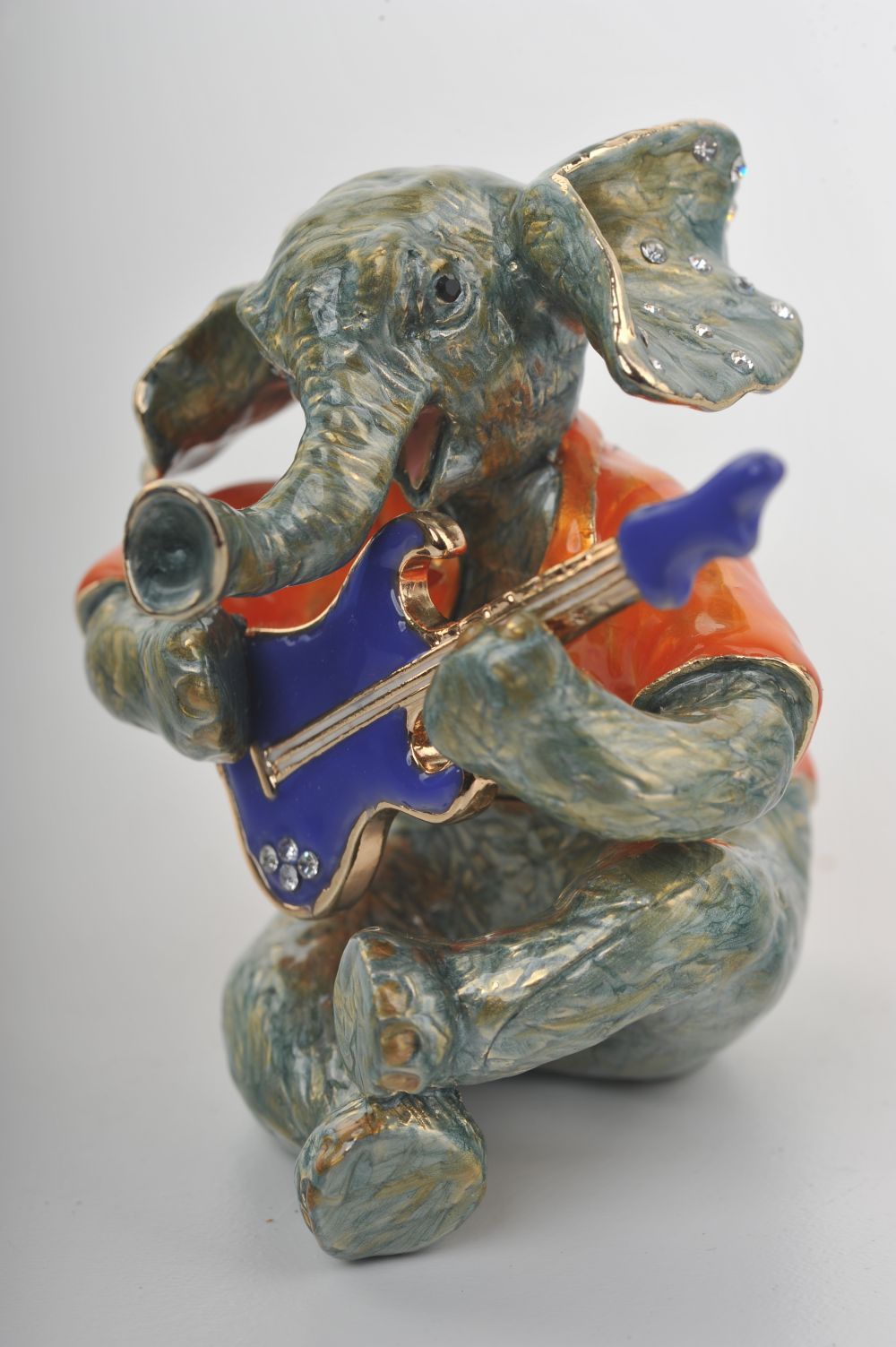 Keren Kopal Elephant Playing a Purple Guitar trinket box 83.50