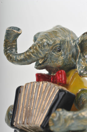 Keren Kopal Elephant Playing the Accordion trinket box 83.50