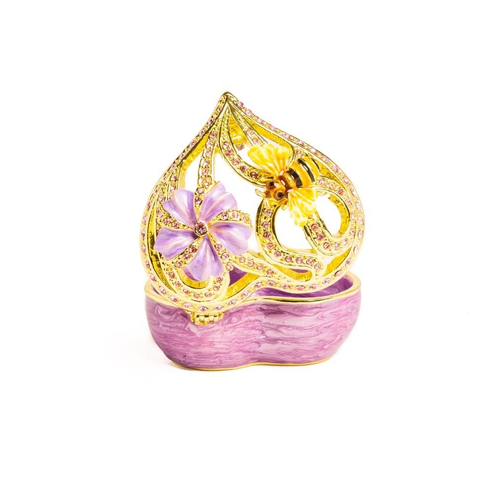 Golden Purple Heart Decorative Box trinket box Keren Kopal