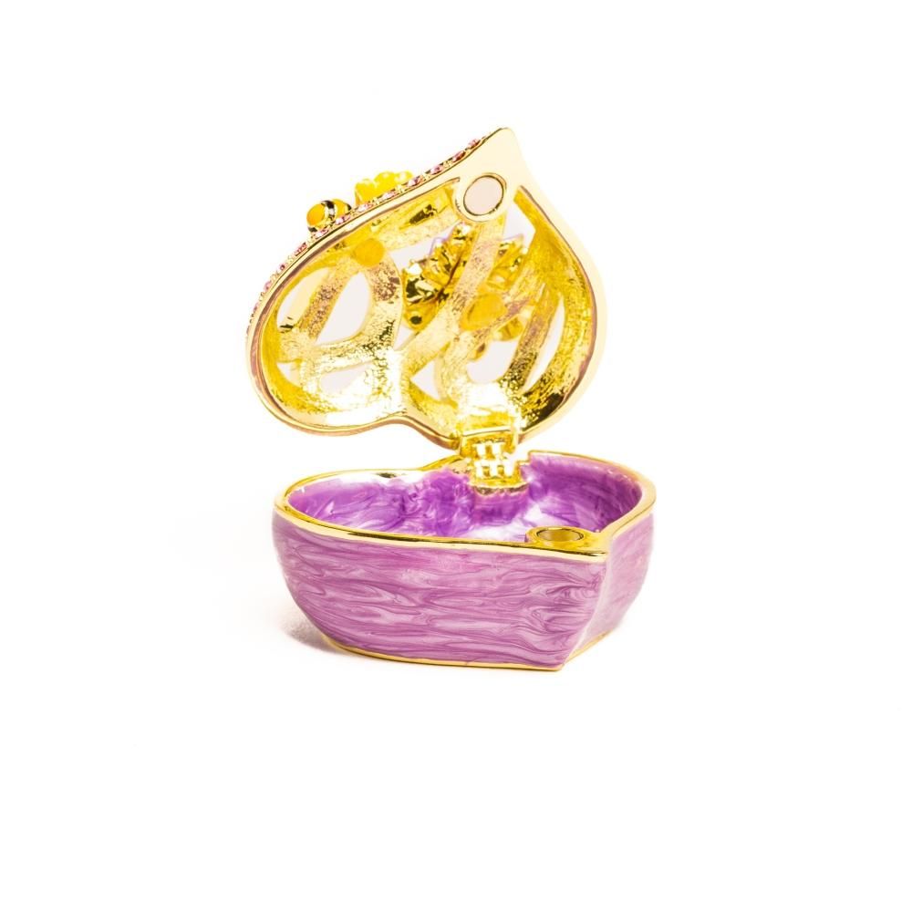 Golden Purple Heart Decorative Box trinket box Keren Kopal