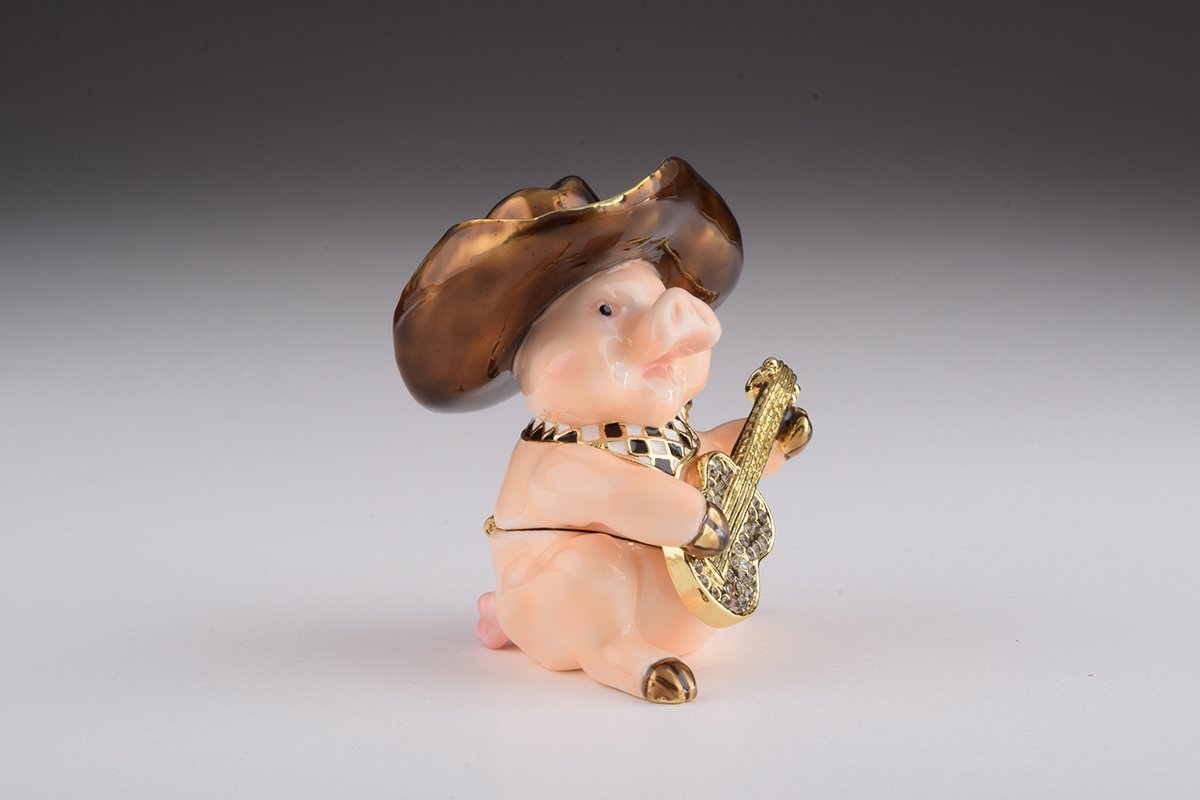 Pig Playing Guitar trinket box Keren Kopal