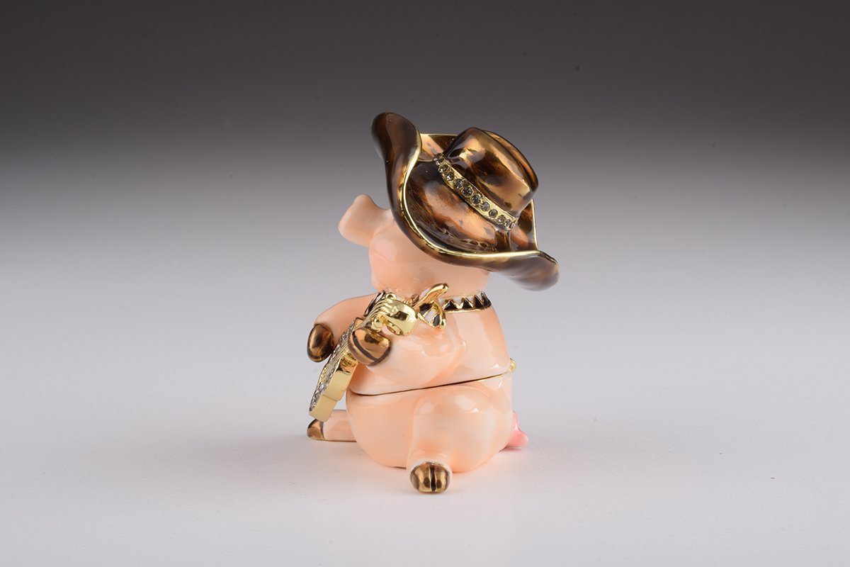 Pig Playing Guitar trinket box Keren Kopal