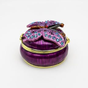 Purple Decorated Trinket Box with Butterfly trinket box Keren Kopal