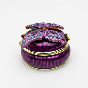 Purple Decorated Trinket Box with Butterfly trinket box Keren Kopal