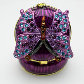 Purple Decorated Trinket Box with Butterfly trinket box Keren Kopal