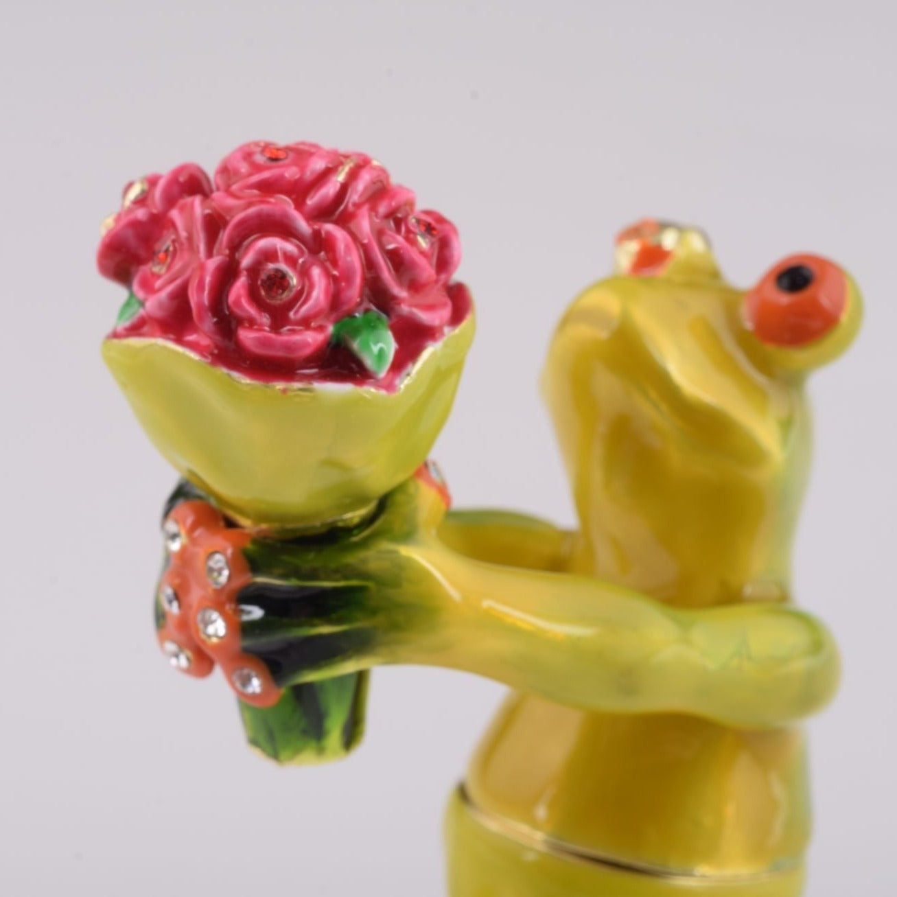 Romantic Frog Holding Flowers trinket box Keren Kopal