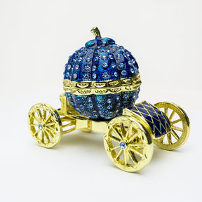 Royal Blue Faberge Pumpkin on Carriage trinket box Keren Kopal