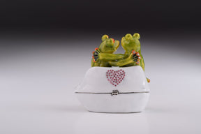 Two Frogs Sitting Together trinket box Keren Kopal