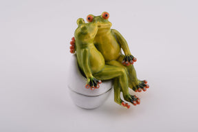 Two Frogs Sitting Together trinket box Keren Kopal