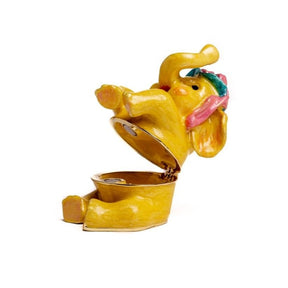 Yellow Sitting Elephant trinket box Keren Kopal